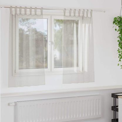 Vorhänge mit Vorhängen 2 pcs Cremefarben Polyester