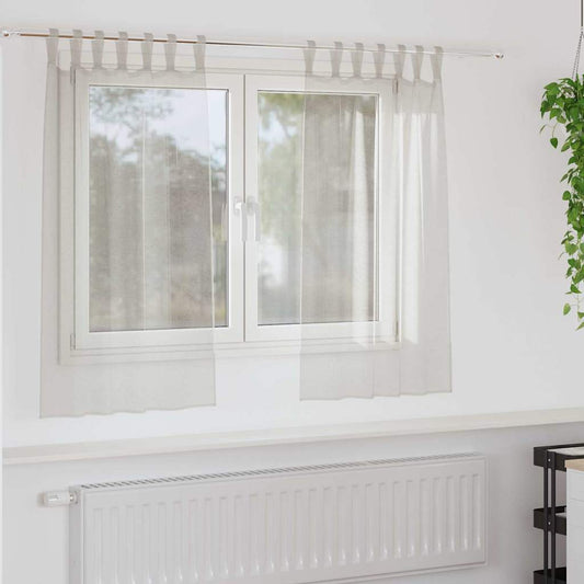Vorhänge mit Vorhängen 2 pcs Cremefarben Polyester
