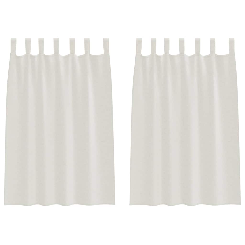 Vorhänge mit Vorhängen 2 pcs Cremefarben Polyester