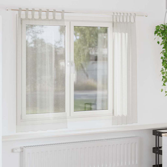 Vorhänge mit Vorhängen 2 pcs Cremefarben Polyester