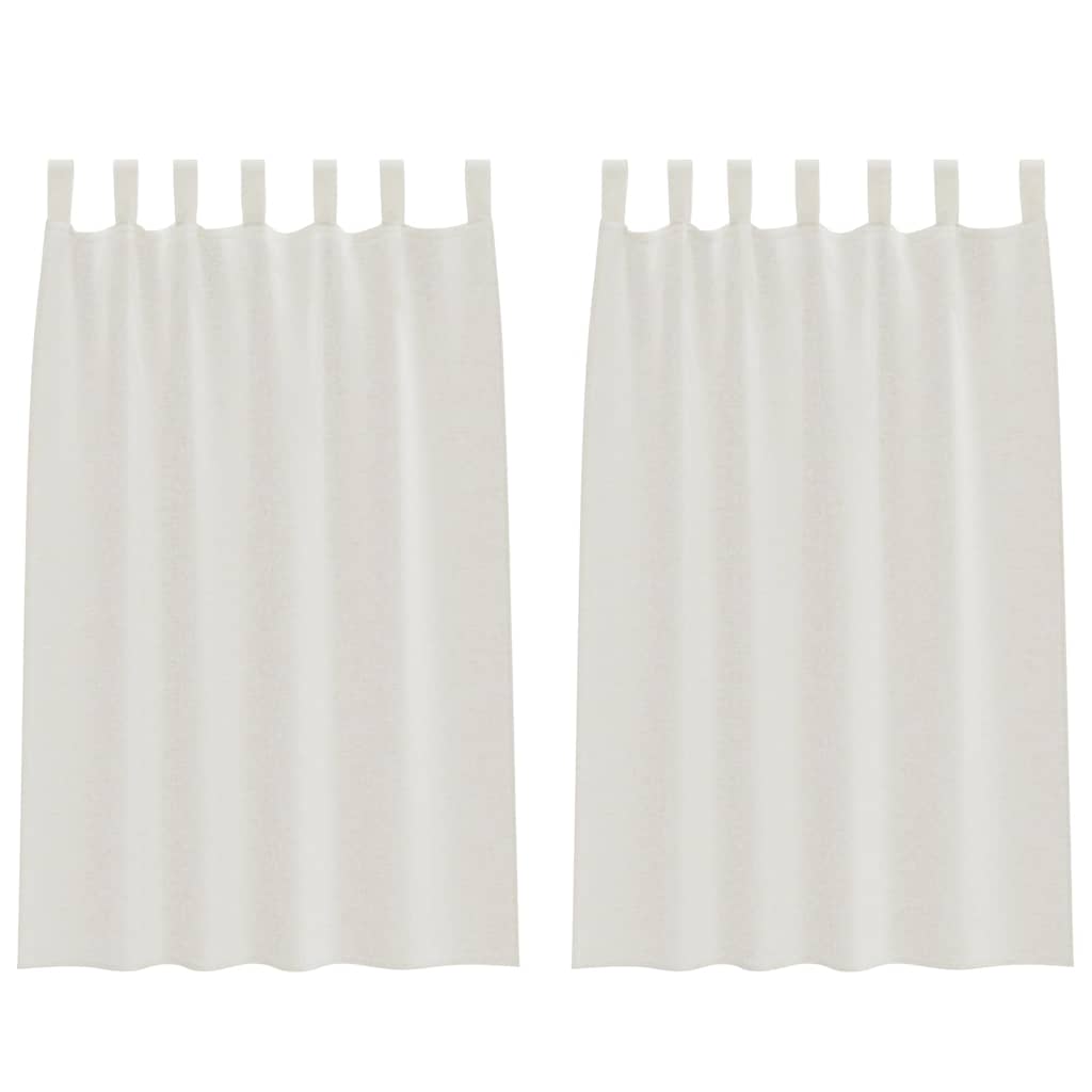 Vorhänge mit Vorhängen 2 pcs Cremefarben Polyester