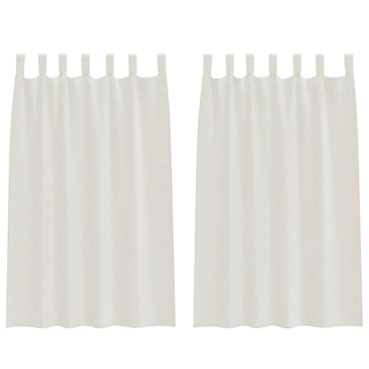 Vorhänge mit Vorhängen 2 pcs Cremefarben Polyester