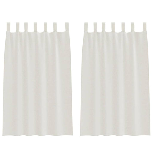 Vorhänge mit Vorhängen 2 pcs Cremefarben Polyester