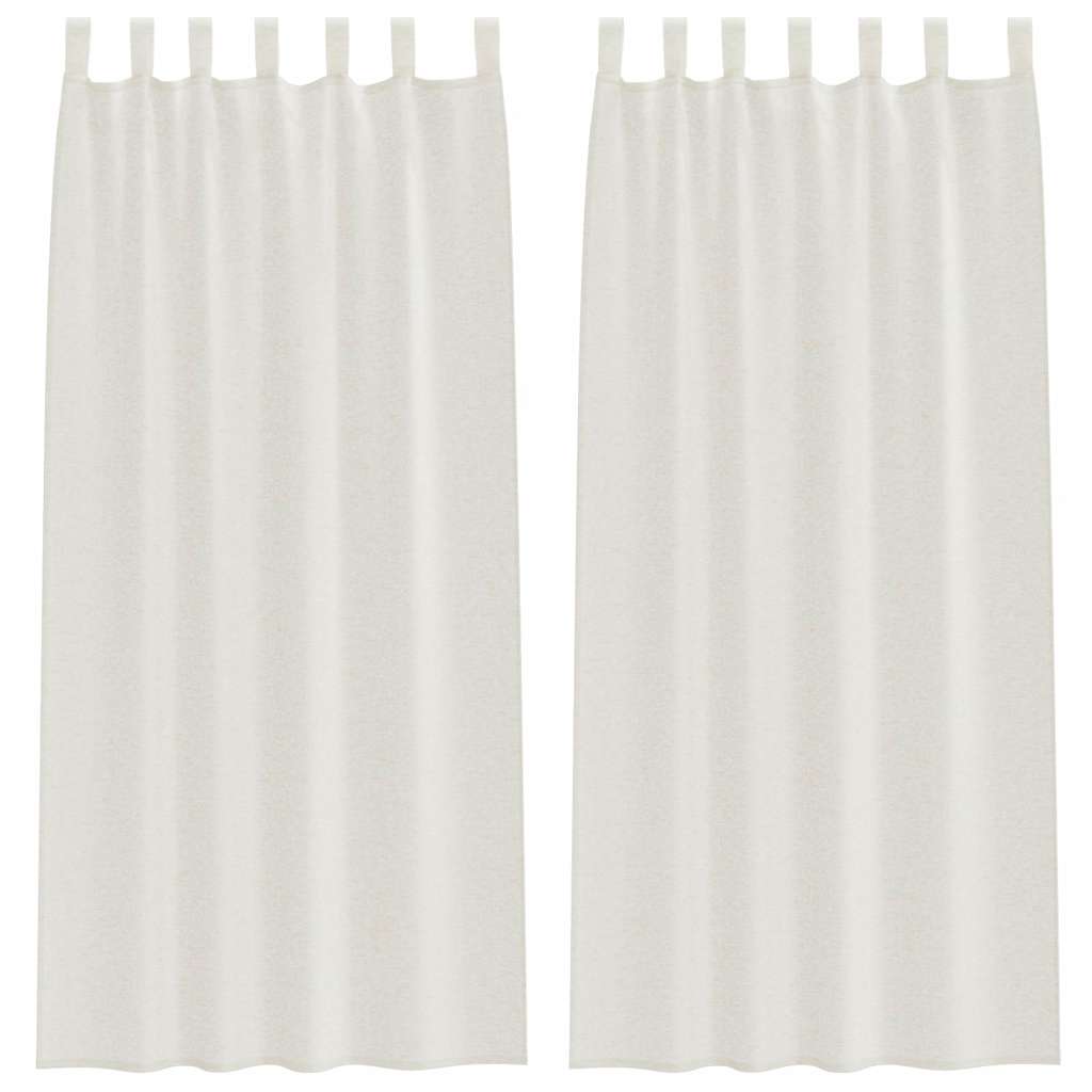 Vorhänge mit Vorhängen 2 pcs Cremefarben Polyester