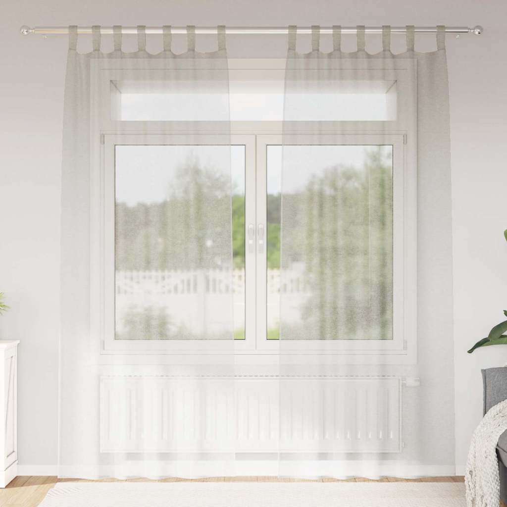 Vorhänge mit Vorhängen 2 pcs Cremefarben Polyester