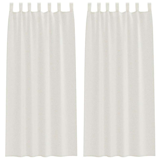 Vorhänge mit Vorhängen 2 pcs Cremefarben Polyester
