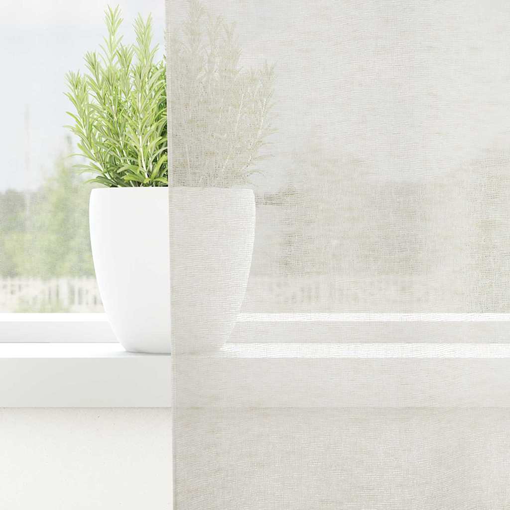 Vorhänge mit Vorhängen 2 pcs Creme 140x260cm Polyester