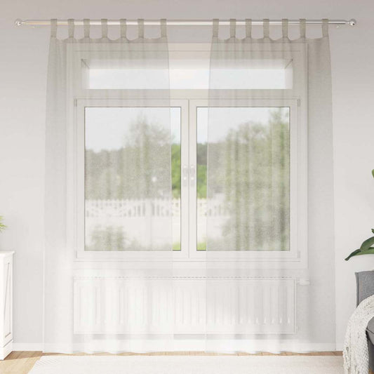 Vorhänge mit Vorhängen 2 pcs Cremefarben Polyester