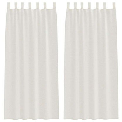 Vorhänge mit Vorhängen 2 pcs Cremefarben Polyester