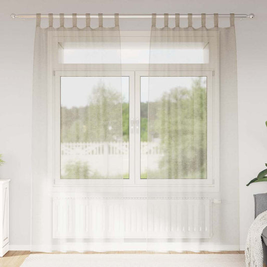 Vorhänge mit Vorhängen 2 pcs Sand Polyester