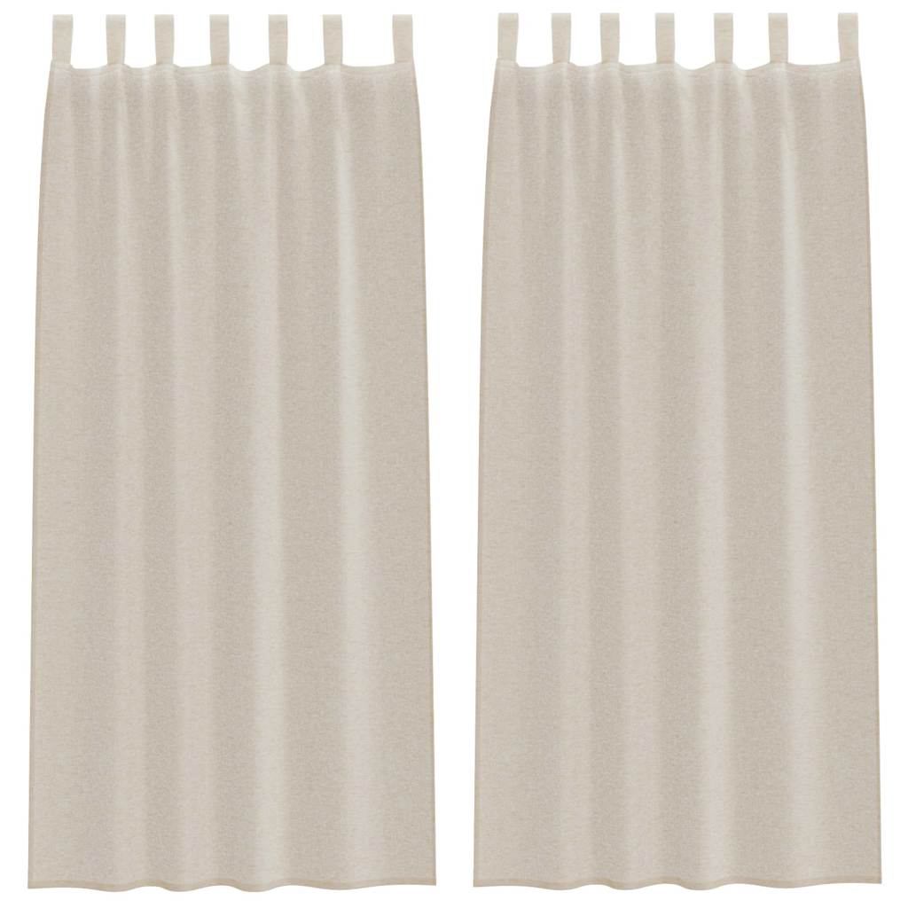 Vorhänge mit Vorhängen 2 pcs Sand Polyester
