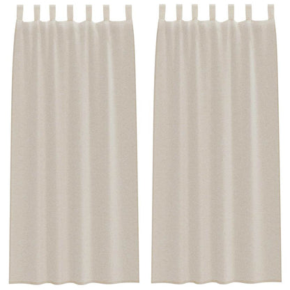 Vorhänge mit Vorhängen 2 pcs Sand Polyester