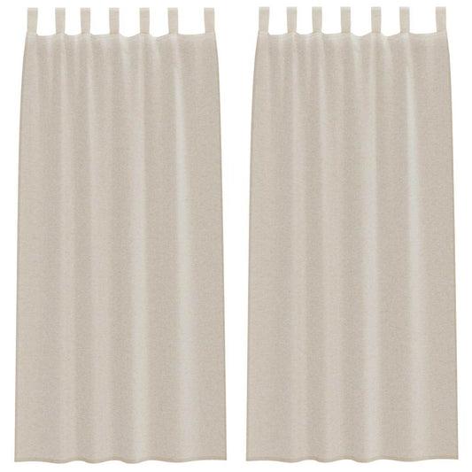 Vorhänge mit Vorhängen 2 pcs Sand Polyester