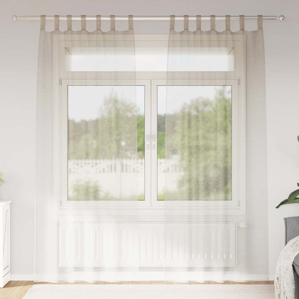 Vorhänge mit Vorhängen 2 pcs Sand Polyester