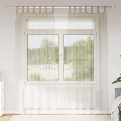 Vorhänge mit Vorhängen 2 pcs Sand 140x260cm Polyester