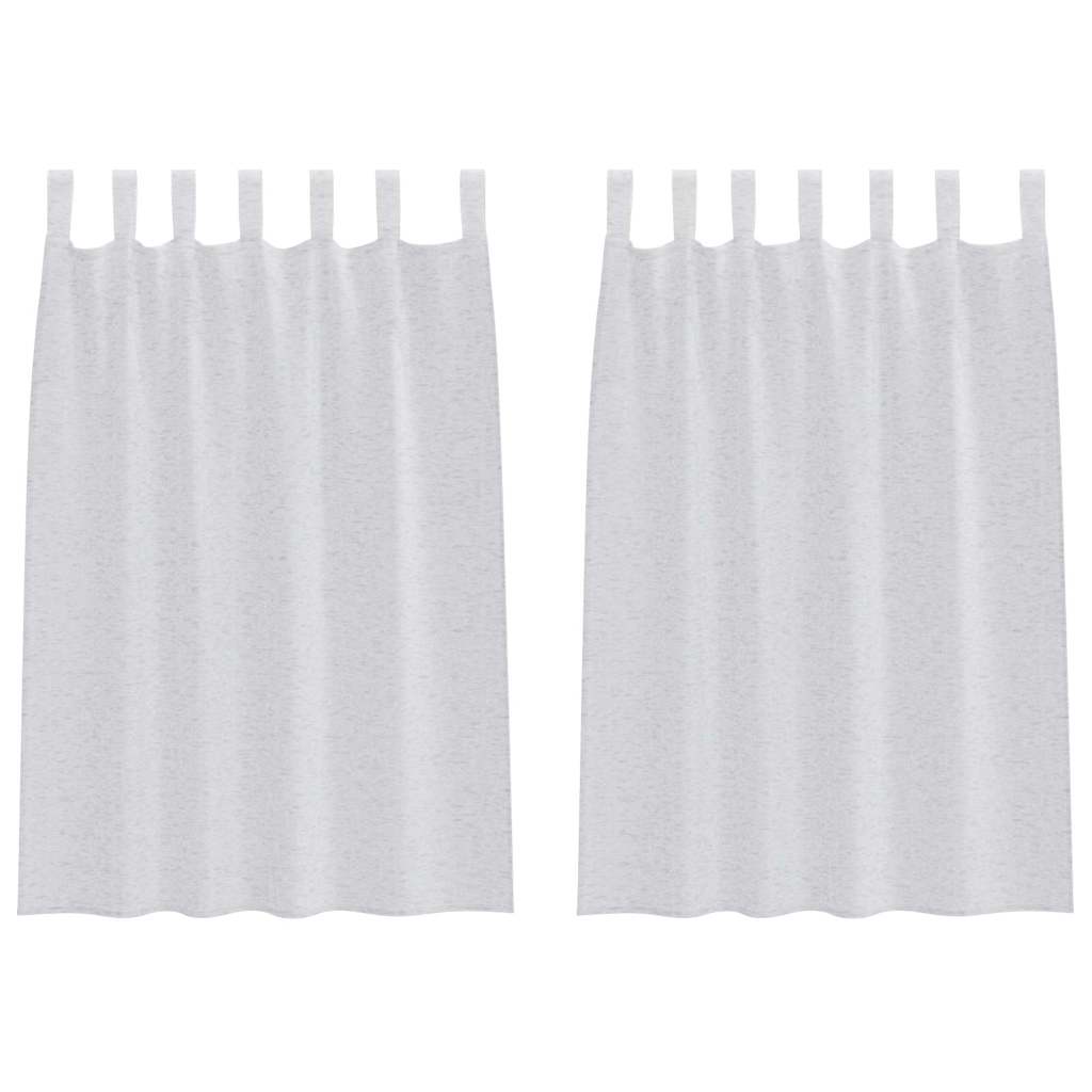 Vorhänge mit Vorhängen 2 pcs Hellgrau Polyester