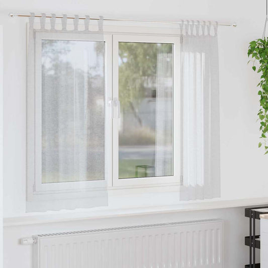 Vorhänge mit Vorhängen 2 pcs Hellgrau Polyester