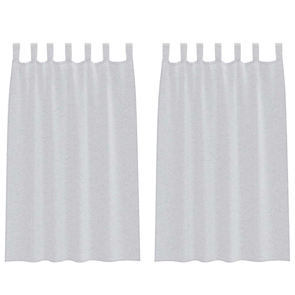 Vorhänge mit Vorhängen 2 pcs Hellgrau Polyester