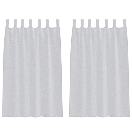 Vorhänge mit Vorhängen 2 pcs Hellgrau Polyester