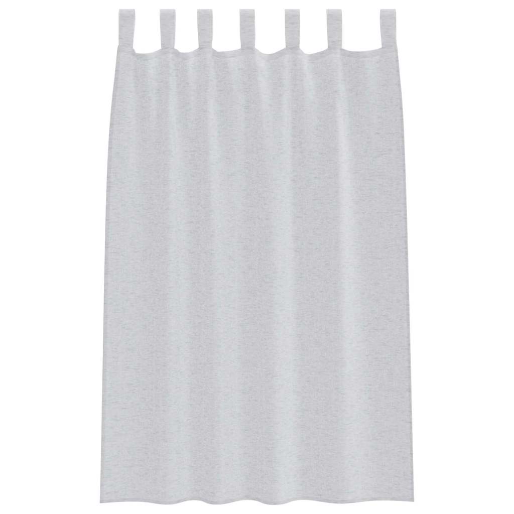 Vorhänge mit Vorhängen 2 pcs Hellgrau Polyester