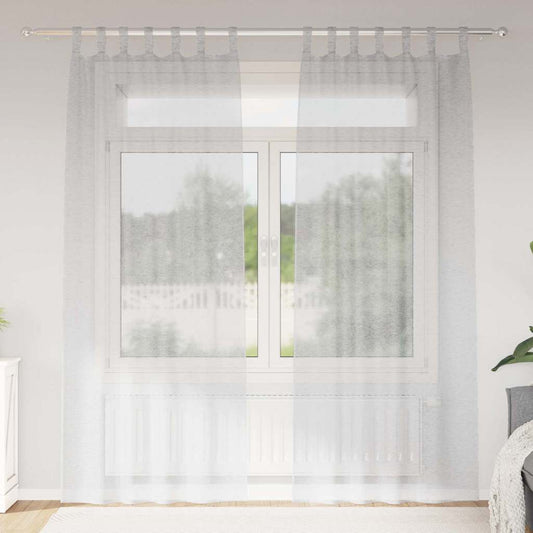 Vorhänge mit Vorhängen 2 pcs Hellgrau Polyester