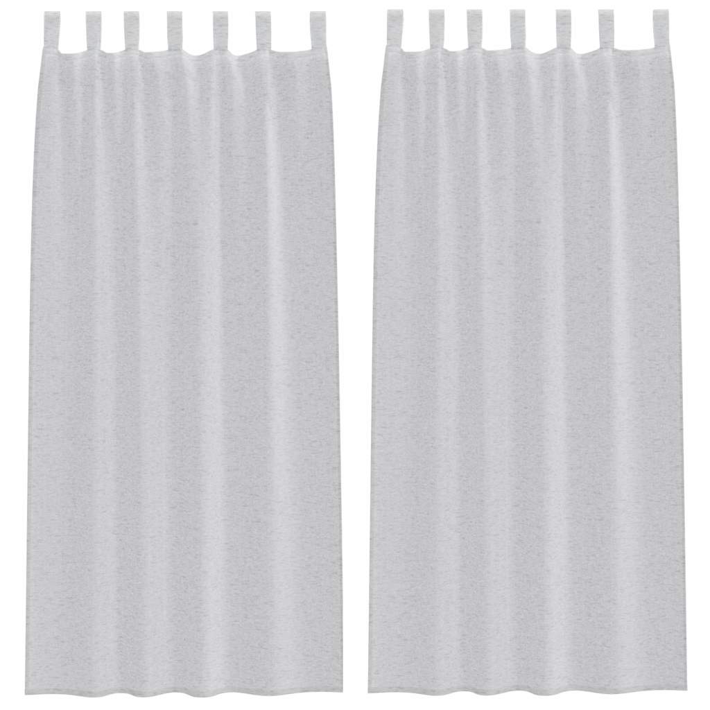 Vorhänge mit Vorhängen 2 pcs Hellgrau Polyester