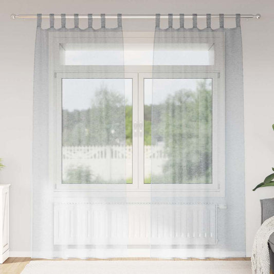 Vorhänge mit Vorhängen 2 pcs Dunkelgrau Polyester