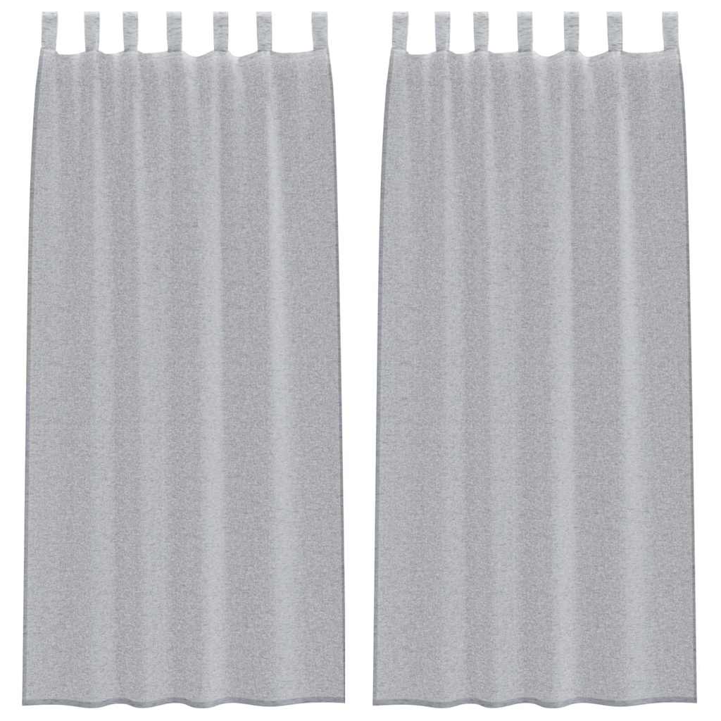 Vorhänge mit Vorhängen 2 pcs Dunkelgrau Polyester