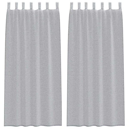 Vorhänge mit Vorhängen 2 pcs Dunkelgrau Polyester
