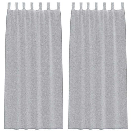 Vorhänge mit Vorhängen 2 pcs Dunkelgrau Polyester