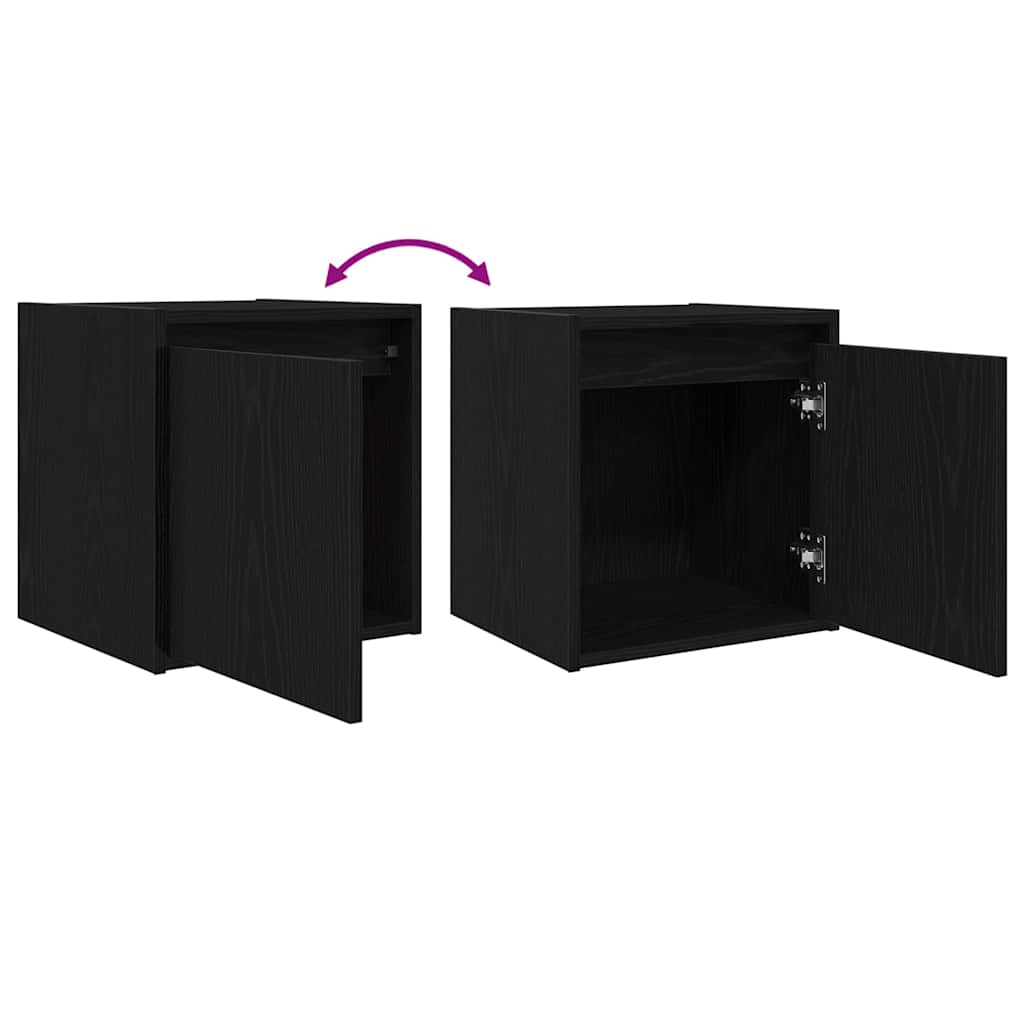Wand-Nachttische 2 Stk. Schwarz 38x34x40 cm