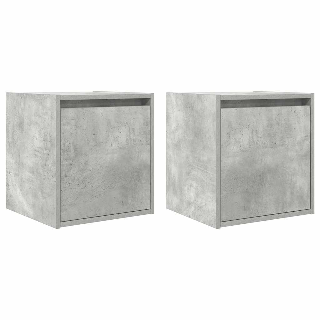Wand-Nachttische 2 Stk. Betongrau 38x34x40 cm