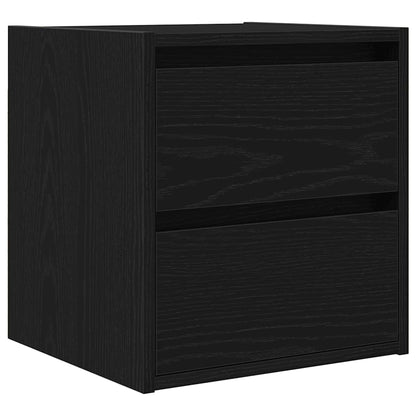 Wand-Nachttisch Schwarz Eichen-Optik 38x34x40 cm