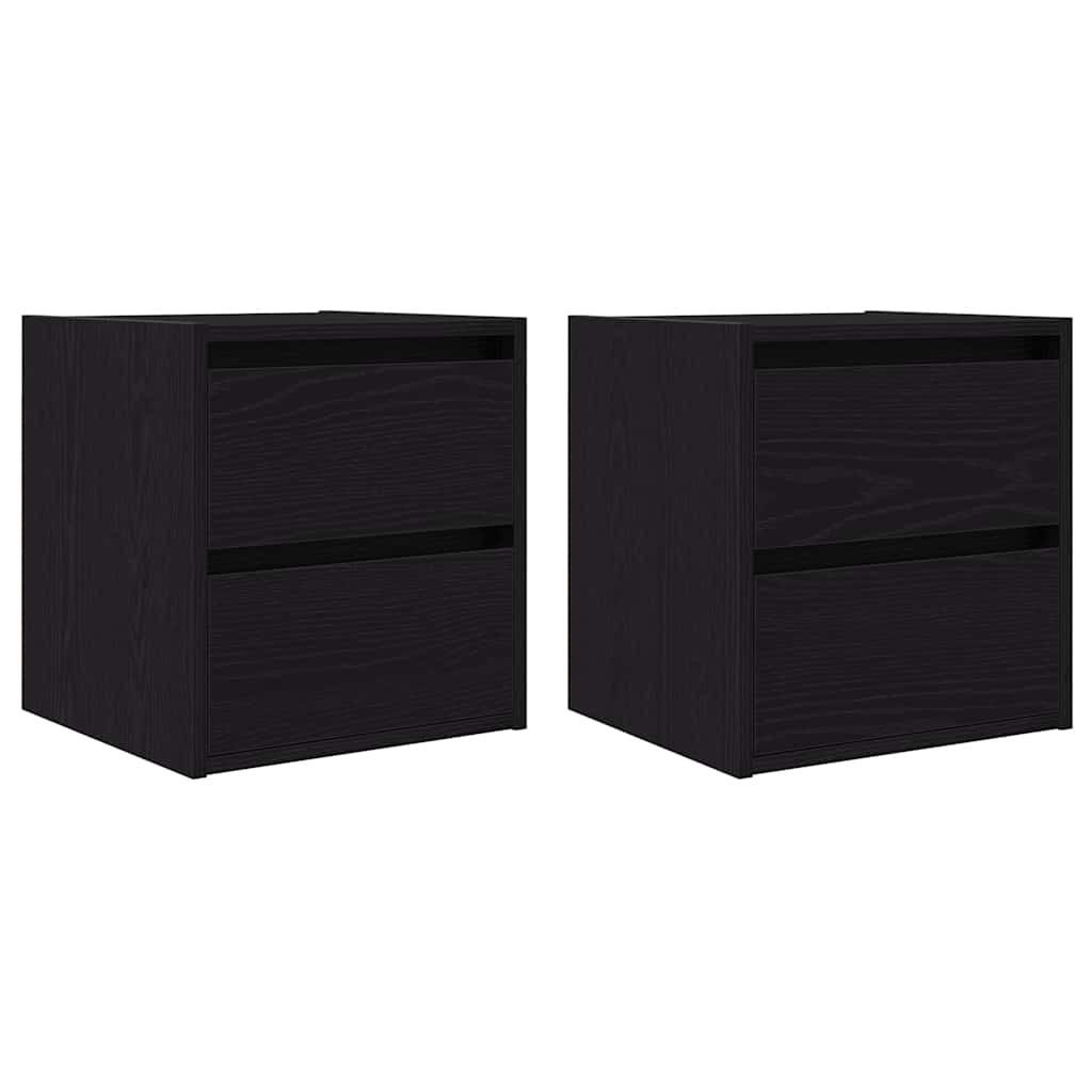 Wand-Nachttische 2 Stk. Schwarz Eichen-Optik 38x34x40 cm