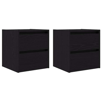 Wand-Nachttische 2 Stk. Schwarz Eichen-Optik 38x34x40 cm