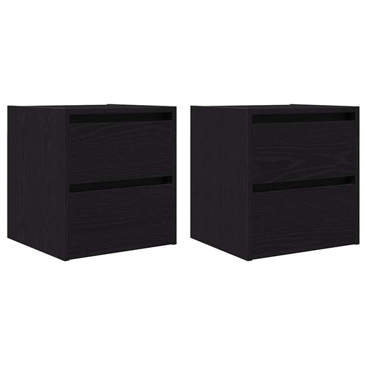 Wand-Nachttische 2 Stk. Schwarz Eichen-Optik 38x34x40 cm