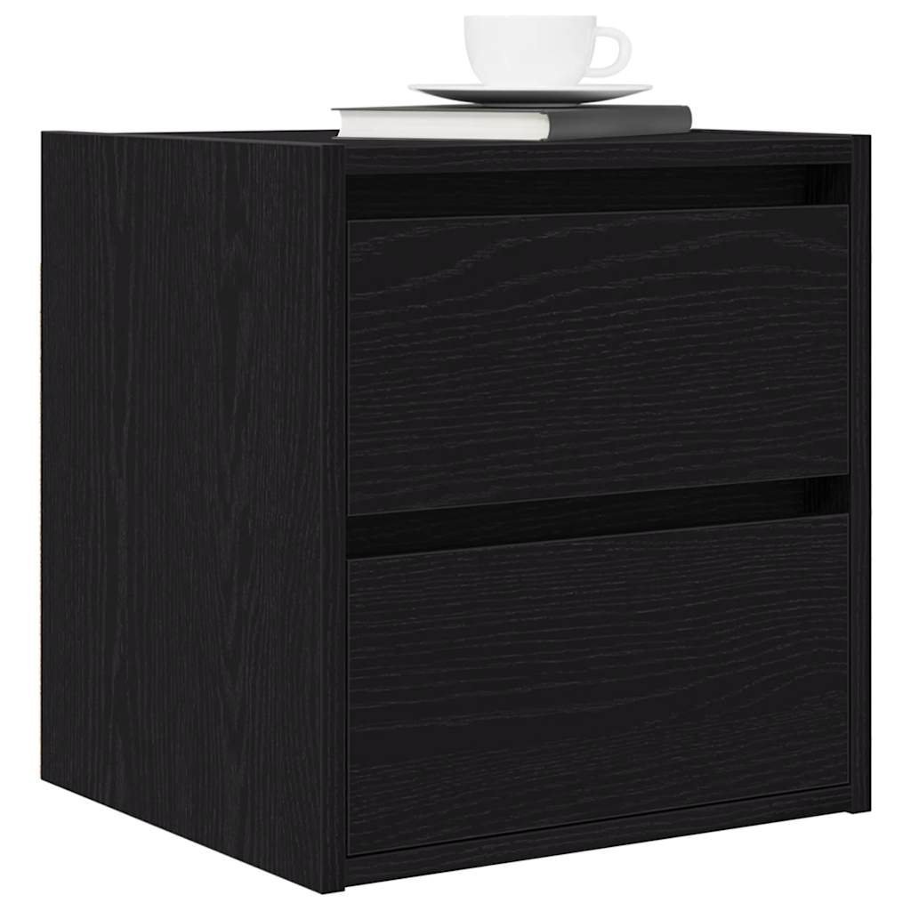 Wand-Nachttische 2 Stk. Schwarz Eichen-Optik 38x34x40 cm