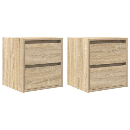 Wand-Nachttische 2 Stk. Sonoma-Eiche 38x34x40 cm