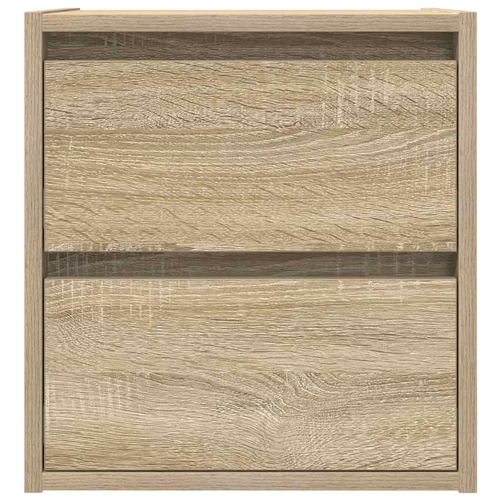 Wand-Nachttische 2 Stk. Sonoma-Eiche 38x34x40 cm