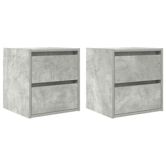 Wand-Nachttische 2 Stk. Betongrau 38x34x40 cm