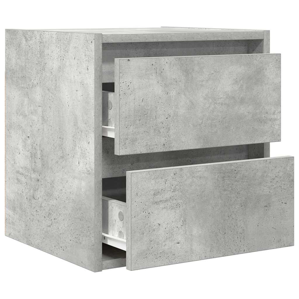 Wand-Nachttische 2 Stk. Betongrau 38x34x40 cm