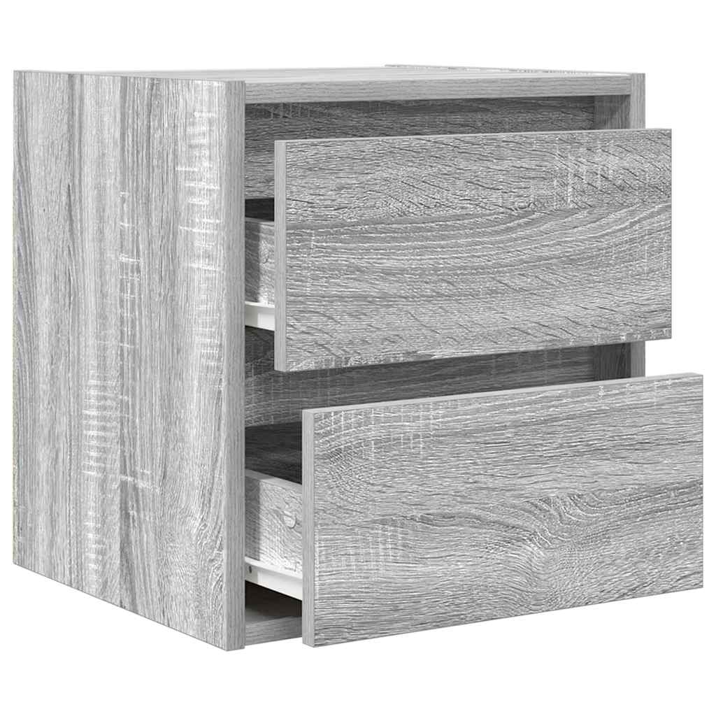 Wand-Nachttisch Grau Sonoma 38x34x40 cm