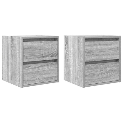 Wand-Nachttische 2 Stk. Grau Sonoma 38x34x40 cm