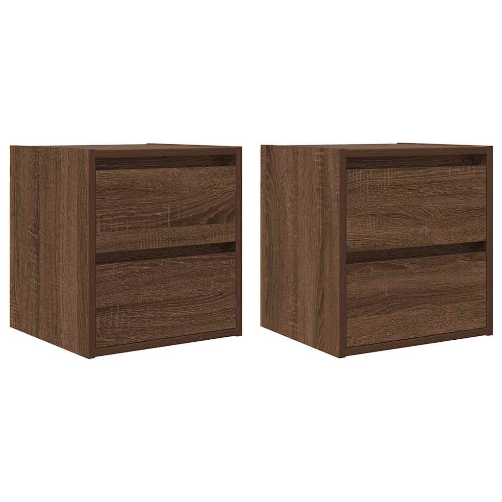 Wand-Nachttische 2 Stk. Braun Eichen-Optik 38x34x40 cm