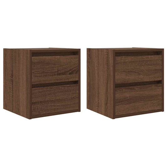 Wand-Nachttische 2 Stk. Braun Eichen-Optik 38x34x40 cm