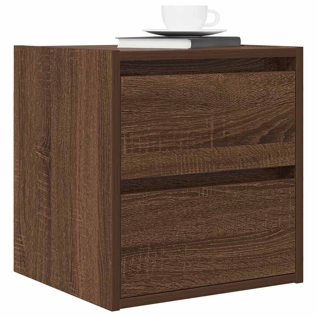 Wand-Nachttische 2 Stk. Braun Eichen-Optik 38x34x40 cm