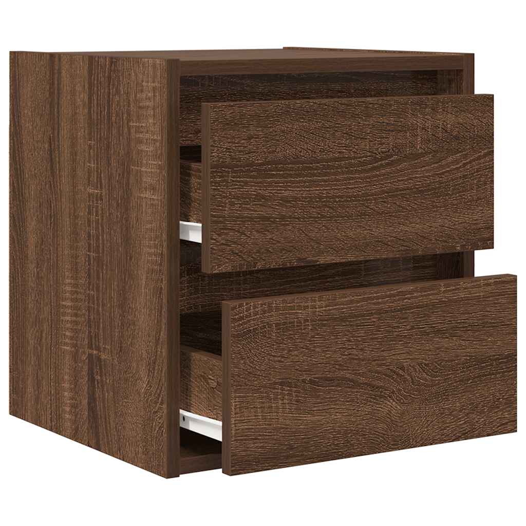 Wand-Nachttische 2 Stk. Braun Eichen-Optik 38x34x40 cm