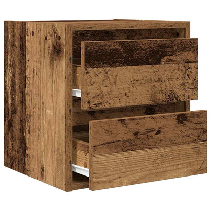 Wand-Nachttisch Altholz-Optik 38x34x40 cm