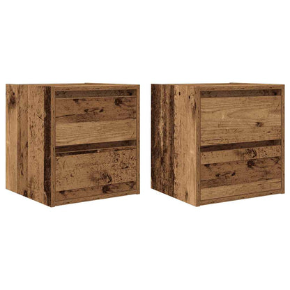Wand-Nachttische 2 Stk. Altholz-Optik 38x34x40 cm