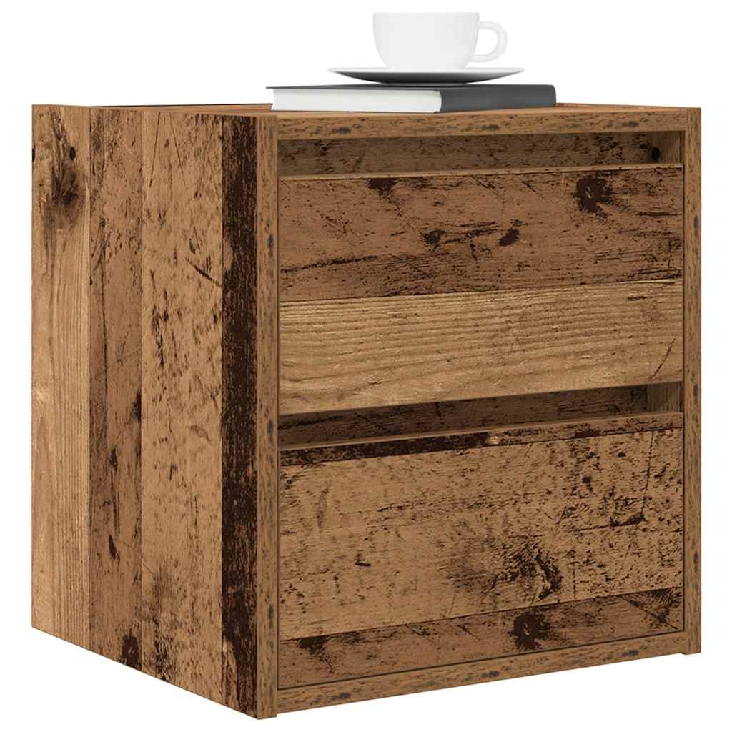Wand-Nachttische 2 Stk. Altholz-Optik 38x34x40 cm